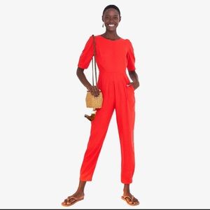 Farm Rio Open Back Red Jumpsuit L